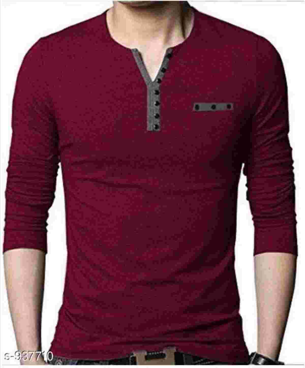 Men's Stylish Cotton Solid T Shirts 